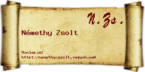 Némethy Zsolt névjegykártya